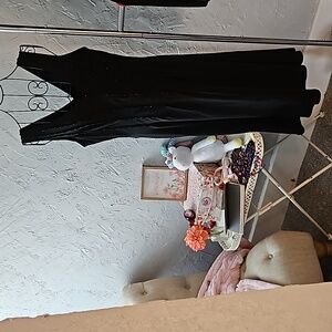 NWT.  Adrianna black 100% silk dress with metal bead gathers. Size 12.